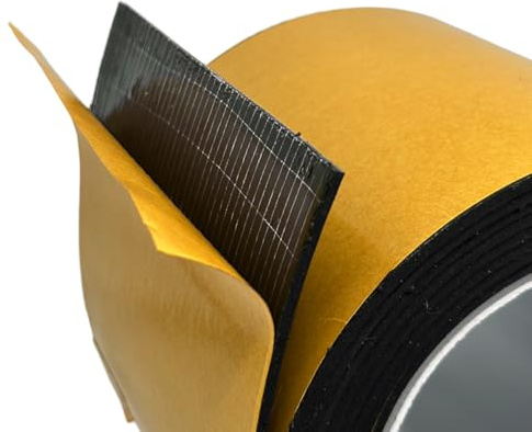 Isolant Thermique Autocollant en SBR (Ancho 20cm x Largo 3m, Espesor 5mm), Mousse autocollante Noire Haute Performance, Bande Caoutchouc pour Isolation Porte et Sol, Caoutchouc antidérapant Durable