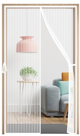 YRH Mosquitera Puerta Magnetica 80x200 cm, Blanco