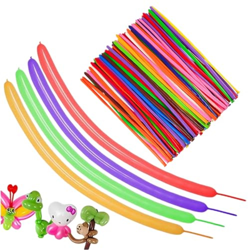 CATZUM Ballons longs à modeler, 100 pièces, en latex, bricolage, décoration de fête, ballons de baudruche, bunte ballon (30 cm) (multicolore)