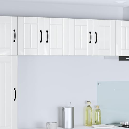 HengCaDa Wandschrank Lucca 2 Stück Hochglanz Weiß 60 x 31 x 40 cm langlebig, moderner Küchen-Organizer, ideal für Vorratsschrank, Spülenschrank, Hängeschrank