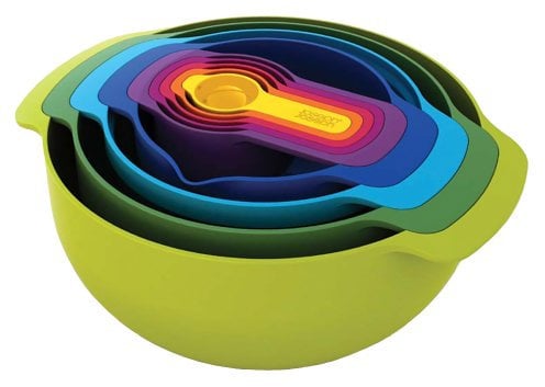 Measuring Spoon Old Bowl Large and Small, Dish Drainer, 400373 Joseph Joseph Nest 9 Plus 9 Piece Set (Japan Import), Multicolor