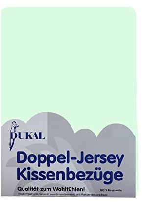 Dukal | Kissenbezug 40 x 40 cm | aus hochwertigem DOPPEL-Jersey | 100% Baumwolle | Farbe: Mint