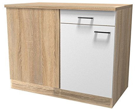 Flex-Well 00007604 Eck-Unterschrank Samoa weiß, Sonoma Eiche 110 x 85 x 60 cm
