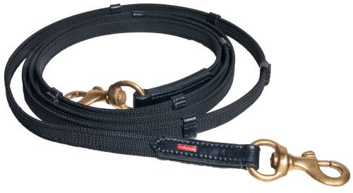 Karlslund Zügel Supergrip Rubber Reins, Black Brass, k382-bla-bra