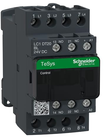 Schneider Electric TeSyS D Schütz 24V dc-Spule, 4-polig, 440V ac / 20 A 24V dc 4 Schließer Motorsteuerung,