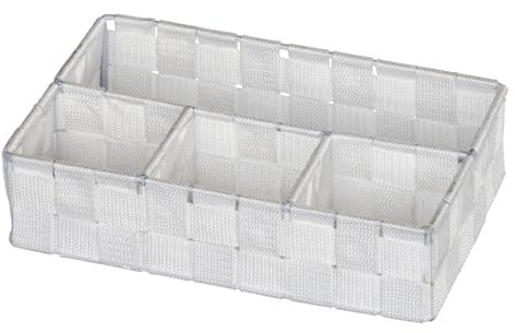 WENKO Organizer Adria Klein Weiß 4 Fächer - 4 Fächer, Polypropylen, 26 x 6.5 x 17 cm, Weiß