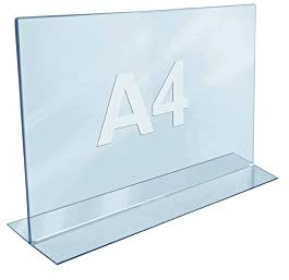 Tischaufsteller DIN A4 quer Acryl transp.freistehe nd