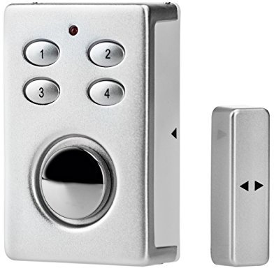 KOBERT GOODS – SP65 Silber drahtloser Tür-, Fenster- oder Vitrinenalarm, Einsatz als Alarmanlage, Einbruchsschutz, Home-Security Mit PIN-Code-Eingabe, Magnet/Vibrationssensor sowie 130 db-Sirene