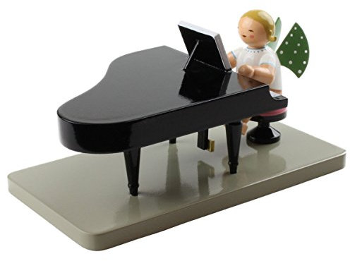 Wendt & Kuhn Blond Handbemalt Grunhainichen Blond Engel Grand Piano Figur geschlossen
