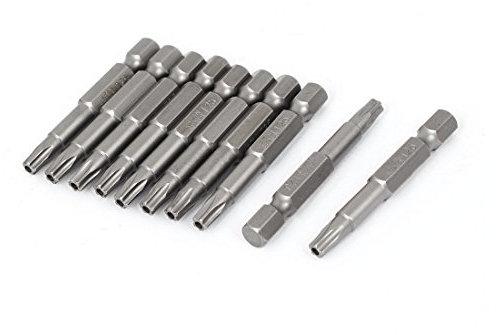 sourcing map 1/4 vástago hexagonal de seguridad T25 Estrella de 5 puntas de destornilladores Bits 10pcs