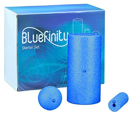 Bluefinity Massagerolle 3er Set für Einsteiger, Selbstmassagerolle Verschiedene Größen und Formen, für Faszientraining, gegen Verspannungen, Fitnessrolle zur Selbstmassage, blau