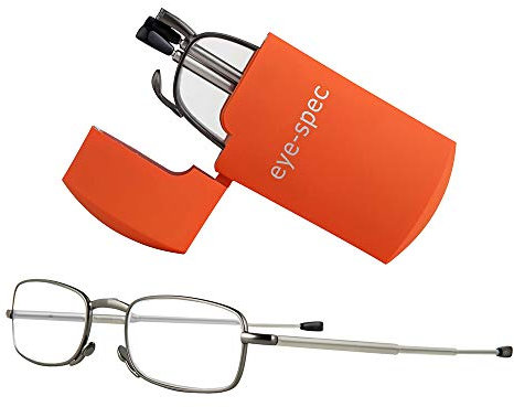 eye-spec Folding Reading Glasses with Slim Black Case | Lightweight Foldable Design for Men and Women Available in 7 Colours, 9 Strengths