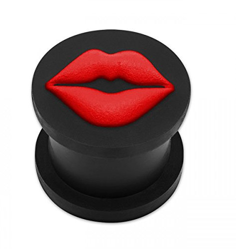 SoulCats Flesh Tunnel aus Silikon Kiss 6 8 10 12 14 16 18 mm, Durchmesser: 8 mm
