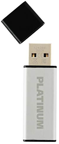 PLATINUM ALU USB-Stick 256 GB USB 3.0 USB-Flash-Laufwerk - moderner Speicher-Stick aus Aluminium - inkl. Schutzkappe in schwarz, Kapazität:256GB, Typ:USB 3.0