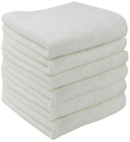 HIDMD Panno Struccante per il Viso in Microfibra Pulizia Viso Solo con Acqua 30cm x 30cm 6 pezzi Colore Bianca