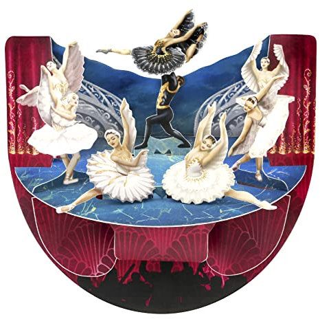 SANTORO PopnRock, 3D Pop Up Greeting Card - Swan Lake Ballet - for Her, for Mum, Birthday, Mothers Day