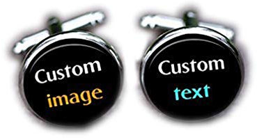 Bloody devil Manschettenknöpfe für Hochzeit, personalisierbar, Bild Foto, personalisierbarer Text für Hochzeiten, Firmen-Logo, Krawattenklammern, Geschenk der Liebe