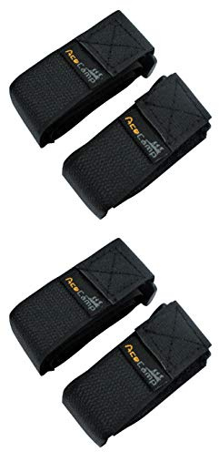AceCamp 4X Klettgurt Packriemen 2.5 x 60 cm Klettband Klettverschluss Allzweckgurt Befestigungsriemen, Fahrrad, Sport, Schwarz, 91189
