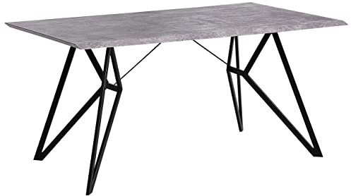 Esstisch Betonoptik/schwarz 160 x 90 cm MDF-Platte Buscot