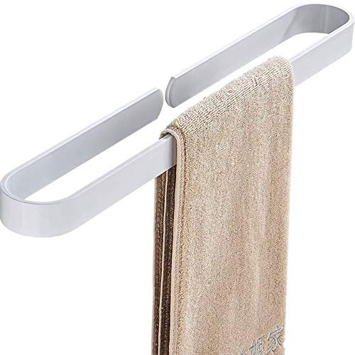 7WUNDERBAR Porte-serviettes Porte-serviettes Porte-serviettes sans perçage de 40 cm pour salle de bain, salle de bain, cuisine Installation facile (sans serviettes) (Blanc)