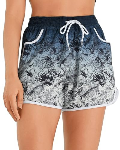 APTRO Short de Bain Femme Cordon de Serrage Réglable Séchage Rapide Convient pour la Natation, la Plage, Le Yoga Protection UV Multi-Taille Polyvalent Gris Coco WK11 M