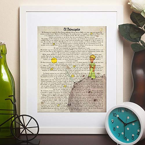 Nacnic Poster Der kleine Prinz für kleine Kinder. Der kleine Prinz mit Definitionen. Postere und Illustrationen für Kindergeschichten. A4-Format