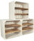 CHICCIE 3 Set Weinregal Wino aus Holz - Weiß Geflammt 2X Regal Holzkiste