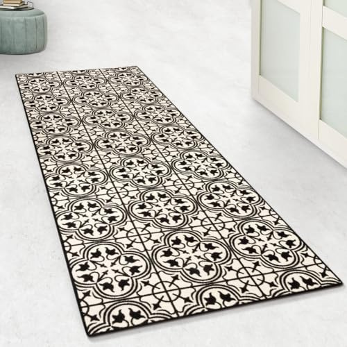Floordirekt Teppichläufer Galway | Feinschlingen Teppich mit Muster | Läufer für Küche, Flur & Wohnraum | Rundum gekettelt (80 x 200 cm)