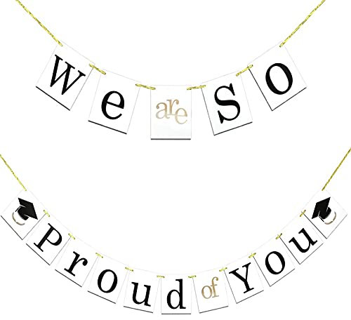 Glückwunsch Abschluss Deko, We Are So Proud of You Abschluss Banner, Party Decoration Abschlussfeier, für Abschlussfeier, Familienabschlussfeier