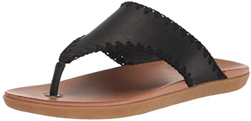 The SAK Damen Shana Zehensandalen in Häkeln Flip Flop Sandalen Sommer Open Toe Schuhe, Schwarz, 41 EU