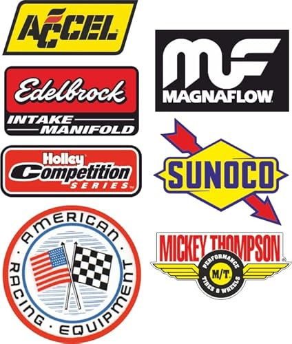 cut-it folientechnik & design MG631 / 7X Hotrod Aufkleber 9cm USA Vintage V8 Sticker Kult Auto Tuning Muscle Car Big Block Auspuff Oldtimer Vergaser