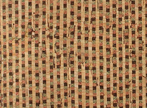 Korkstoff, Kork, Korktabete MANDY-aus Portugal-Tapezieren, Basteln, Covern & Nähen-ca. 66 cm Breite x 50 cm Länge-Meterware (Quadrate-27006)