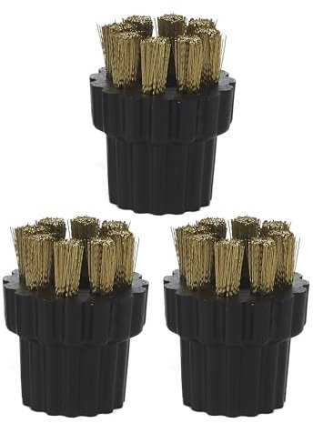 Confezione da 3 spazzole di Ricambio per Scopa a Vapore H2O - Spazzole in Metallo Nero - H20 HD X5