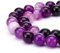 HAAMIIQII 35PCS 10mm perles d'onyx rayées violettes naturelles rond lâche perles de pierres précieuses fabrication de bijoux bricolage bracelet collier