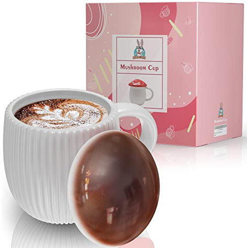 Braune Pilztasse mit Deckel – Pilzbecher Pilz Dekor Pilz Kaffeetasse Pilz Geschenke für Frauen Niedliche Tassen Pilz Stuff Amanita Muscaria Fliegenpilz Pilz Kaffeetasse Pilz Dinge Neuheit