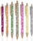 OSDUE Bling Metallstifte, 7 Stücke Glitzer Metall Kugelschreiber, Einziehbare Kugelschreiber, Bling Metal Pens Kugelschreiber für Schule Büro Bedarf, 1,0 mm, Schwarze Tinte