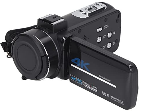 4K Videokamera Camcorder, 18X Digital Zoom 56MP Video Recorder, 3.0In Touch Screen WiFi Kamera mit Fernbedienung, UnterstüTzung Selbstporträt, Zyklische Videoaufnahme