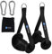 HXD-ERGO 2 Stück Einhandgriff für Widerstandsbänder, Fitnessband Griffe mit Metall D-Ring, Ergonomisches Kabelzug Griffe für Home Gym Seilzug Fitness Kraftraining (Schwarz D-Ring für Männer)