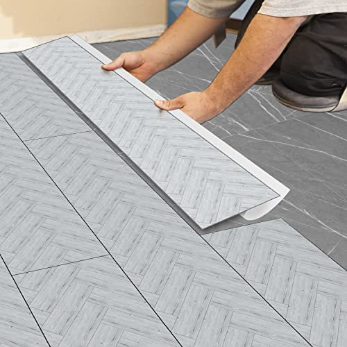 PVC Bodenbelag Selbstklebend Fliesen,Holzoptik Bodenfliesen Fliesenaufkleber Renovierung Wasserdicht für Küche Wohnzimmer Möbel Bad 15X90CM-1,35m² Buche Weiß Leiter
