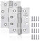 2 Stück Scharnier, 100x76x2.5 mm Satin-Nickel Türscharniere für Holztüren Scharniere Klappbar für Innen- und Außentüren von Geschäftsgebäuden