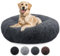 bluzelle Hundebett Große Hunde, 120cm Hundekissen Rund Donut Kissen Hundekorb Flauschig Plüsch, Ergonomisch Bezug Waschbar rutschfest Weich Kuschelig Kunstfell, Farbe:Dunkel-Grau