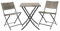 OHS Rattan Bistro Set Grey, Folding Bistro Sets Patio Table Garden Chairs Table for Balcony Summer BBQ Conservatory, 3 Piece Garden Furniture Set