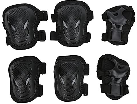 Vitdipy Juego de rodilleras para patines, rodilleras ajustables, coderas, muñequeras, cómodas para adultos, monopatín, scooter, deportes