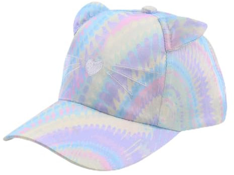 Baseballmütze für Mädchen, Bunte Katze Sommermütze Verstellbarer Kopfumfang Mützen Pferdeschwanzmütze Verstellbare Snapback Cap Kinder Sommermütze für Schule Outdoor Sport