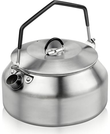 Flintronic Bollitore Acqua 0,8L, Teiera in Acciaio Inossidabile, Bollitore a Induzione, Bollitore da Fornello, Teiera per Cucina, Bollitore per Fornelli a Induzione, Gas