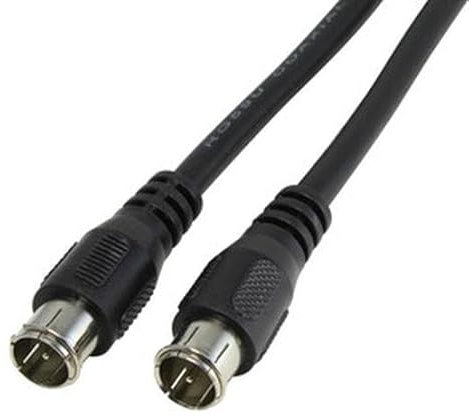 Levitantes Prolongador de antena F macho 1.5m, negro, con alta calidad de señal, ideal para mejorar la recepción de televisión o radio.