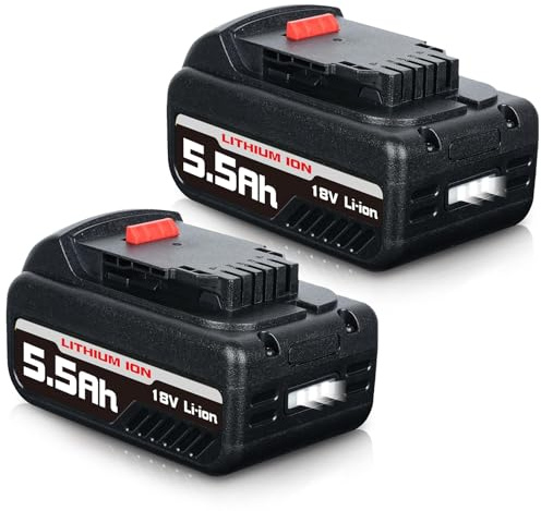 VANTTECH Lot de 2 batteries lithium-ion DCB200 20 V 5,0 Ah de rechange pour outils sans fil Dewalt XR DCB184 DCB180 DCB181 DCB182 DCB200 DCB201 DCB204 DCB204-2