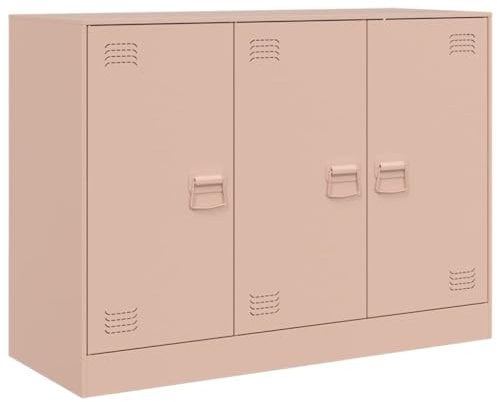 vidaXL Sideboard, Kommode Anrichte für Wohnzimmer, Metallschrank Schrank mit Stauraum, Highboard Beistellschrank Mehrzweckschrank, Rosa Stahl