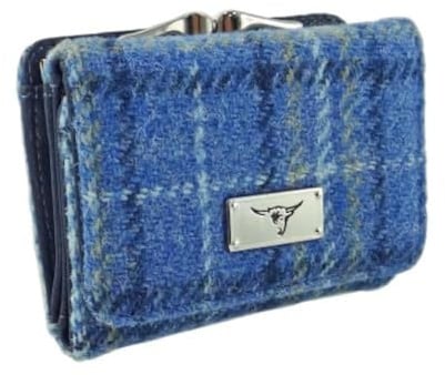 Glen Appin Harris Tweed LB2113 kleine Damengeldbörse (Farbe 129 Hellblau), Farbe 129 Hellblau, Weiche Seiten