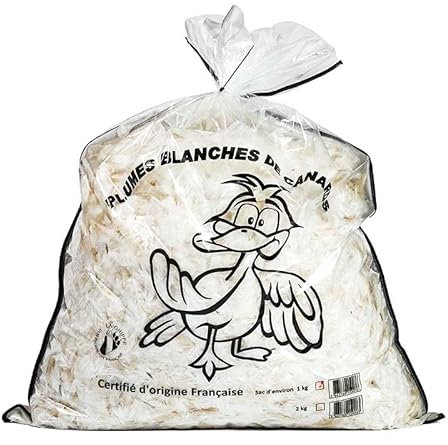 artapisserie.fr Imbottitura 100% piuma d'anatra bianca, 1 kg, fabbricazione francese